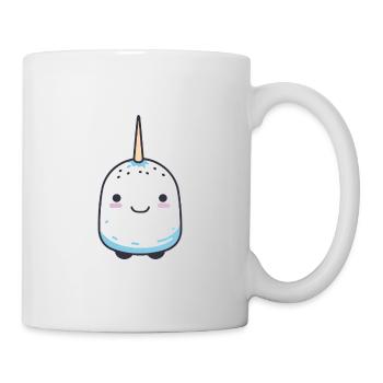 Narwhal Cartoon Kawaii Watercolor Illustration - Mug - white - Right