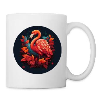 Flamingo in autumn leaves - Mug - white - Right