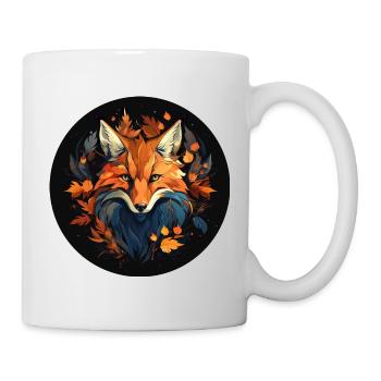 Fuchs im Herbstlaub - Tasse - Weiß - Rechts