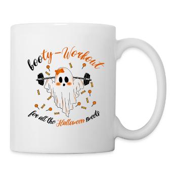 Booty Workout Lustiger Halloween Geist für Fitness - Tasse - Weiß - Rechts
