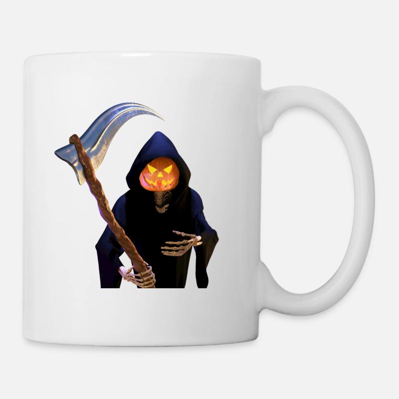 Der Sensenmann zu Halloween - Tasse - Weiß