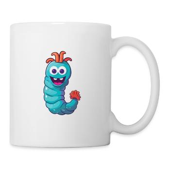 Marine Worm Cartoon Kawaii Watercolor Illustration - Mug - white - Right
