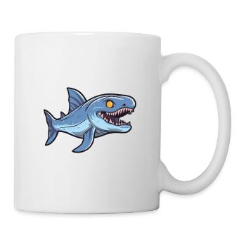 Rüschenhai-Karikatur Kawaii Bunte Illustration - Tasse - Weiß - Rechts