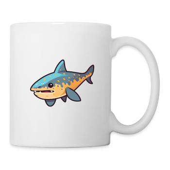 Leopard Shark Sea Cartoon Kawaii Illustration - Mug blanc - blanc - Droite