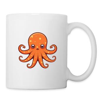 Giant Pacific Octopus Cartoon Kawaii Illustration - Mug - white - Right