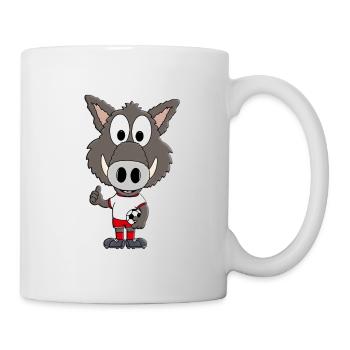 FUßBALL - SPORT - BALLSPORT - WILDSCHWEIN - TIER - Tasse - Weiß - Rechts