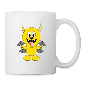 FITNESS - SPORT - MONSTER - HANTELN - SPORTLER - Tasse - Weiß - Rechts