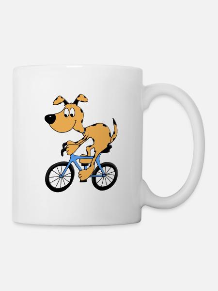HUND - RAD - RENNRAD - FAHRRAD - HUNDE - SPORT - Tasse - Weiß