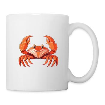 Crab Cartoon Kawaii Aquarelle Illustration - Mug blanc - blanc - Droite