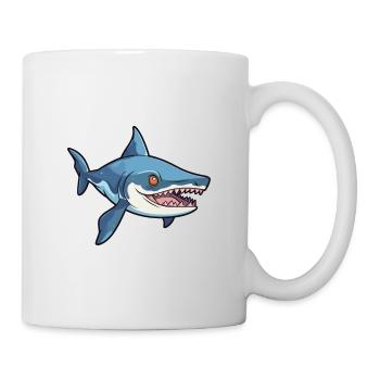 Goblin Shark Cartoon Kawaii Colorful Illustration - Mug - white - Right