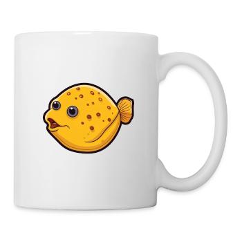 Flounder Cartoon Kawaii Aquarelle Illustration - Mug blanc - blanc - Droite