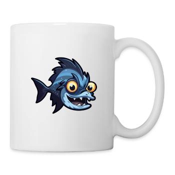 Tiefsee-Beilfisch-Karikatur-Kawaii-Illustration - Tasse - Weiß - Rechts