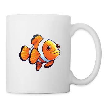 Clownfish Cartoon Kawaii Aquarelle Illustration - Mug blanc - blanc - Droite