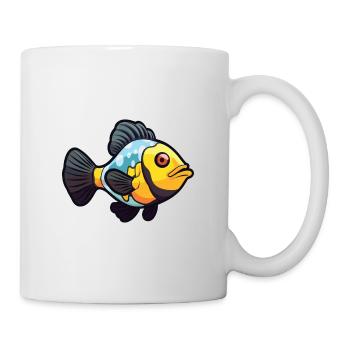 Clown-Drückerfisch-Cartoon-Kawaii-Illustration - Tasse - Weiß - Rechts