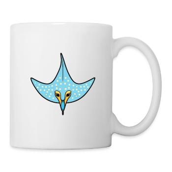 Spotted Eagle Ray Cartoon Kawaii Illustration - Mug - white - Right