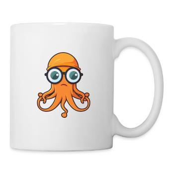 Squid Cartoon Kawaii Watercolor Illustration - Mug - white - Right