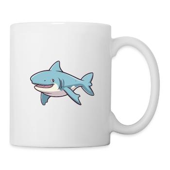 Sixgill Shark Cartoon Kawaii Colorful Illustration - Mug - white - Right