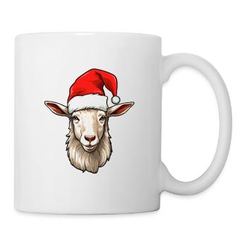 Ziege Weihnachten Ziegen Ziegenbock Winter - Tasse - Weiß - Rechts