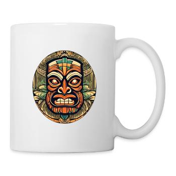 Tiki / Hawaï / Tropical / Île / Culture / Logo - Mug blanc - blanc - Droite