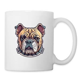 Bulldoggenkopf - Tasse - Weiß - Rechts