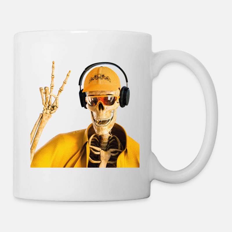 Sensenmann liebt coole Musik - Tasse - Weiß