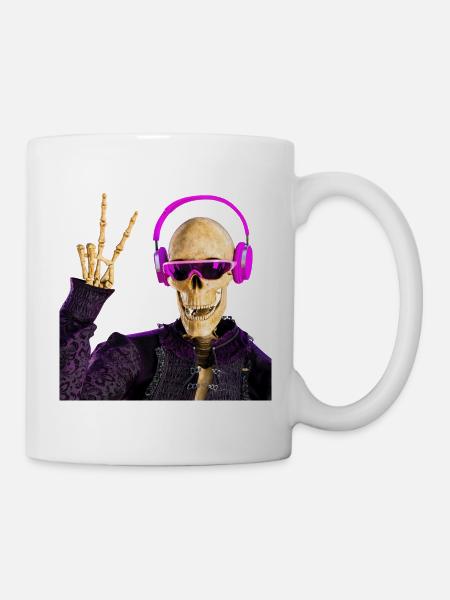 Sensenmann liebt coole Musik - Tasse - Weiß