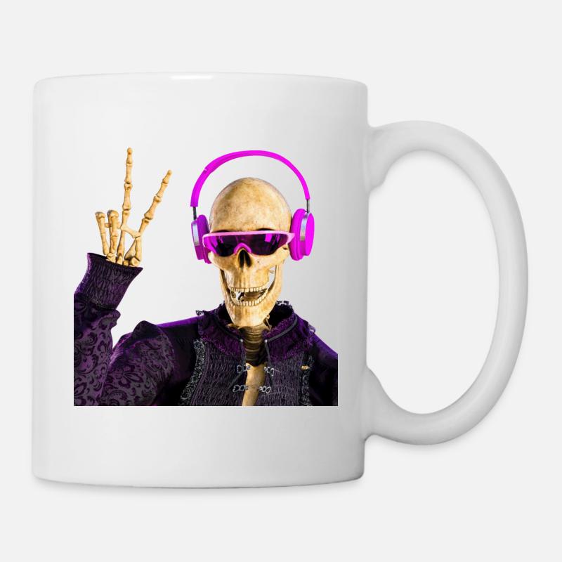 Sensenmann liebt coole Musik - Tasse - Weiß