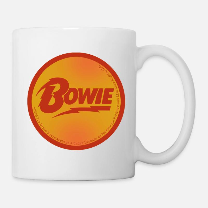 David Bowie Roter Schriftzug Mit Blitz - Tasse - Weiß