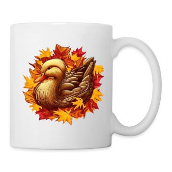 Bunte Herbstente - Tasse - Weiß - Rechts
