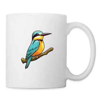 Bienenfresser-Karikatur-Kawaii-Aquarellillustration - Tasse - Weiß - Rechts