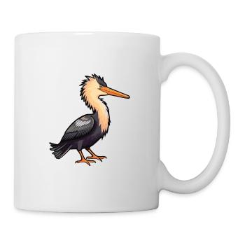 Anhinga Cartoon Kawaii Aquarelle Illustration - Mug blanc - blanc - Droite