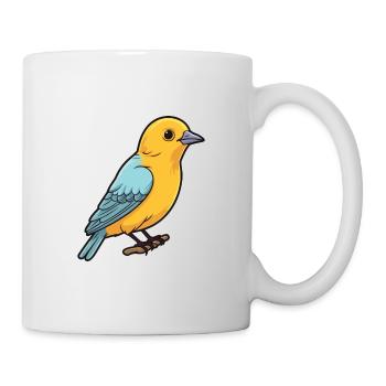 Bowerbird Cartoon Kawaii Aquarelle Illustration - Mug blanc - blanc - Droite