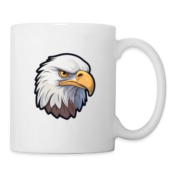 Bald Eagle Cartoon Kawaii Aquarelle Illustration - Mug blanc - blanc - Droite
