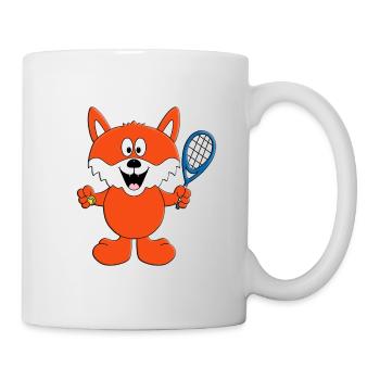 FUCHS - TENNIS - TIER - TIERISCH - GUT - BALLSPORT - Tasse - Weiß - Rechts