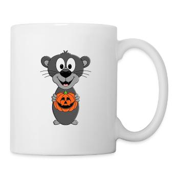 KÜRBIS - PANTHER - HALLOWEEN - TIER - TIERISCH - Tasse - Weiß - Rechts