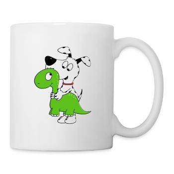 HUND - DINO - DINOSAURIER - KUSCHELTIER - TIERISCH - Tasse - Weiß - Rechts