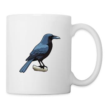 Crow Cartoon Kawaii Watercolor Illustration - Mug - white - Right