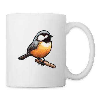 Chickadee-Karikatur-Kawaii-Aquarellillustration - Tasse - Weiß - Rechts