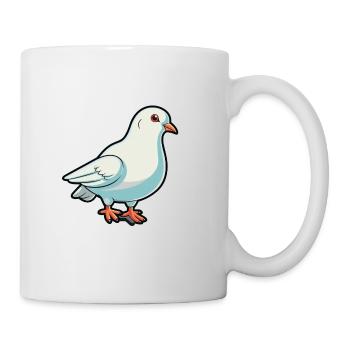 Dove Cartoon Kawaii Aquarelle Illustration - Mug blanc - blanc - Droite