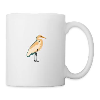 Egret Cartoon Kawaii Aquarelle Illustration - Mug blanc - blanc - Droite