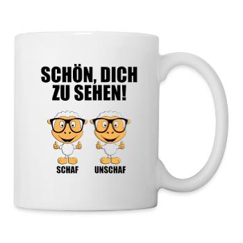 SCHAF - BRILLE - OPTIKER - SCHÖN, DICH ZU SEHEN! - Tasse - Weiß - Rechts