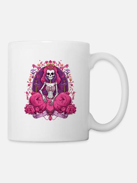 Halloween Skeleton Queen Sweet Sour Disguise - Mug - white