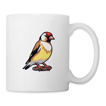 Stieglitz-Karikatur-Kawaii-Aquarellillustration - Tasse - Weiß - Rechts