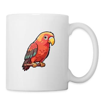 Dunkle Lory Karikatur Kawaii Aquarellillustration - Tasse - Weiß - Rechts