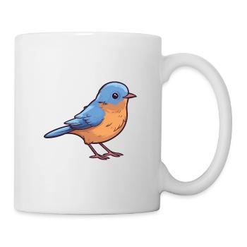 Eastern Bluebird Cartoon Kawaii Illustration - Mug - white - Right