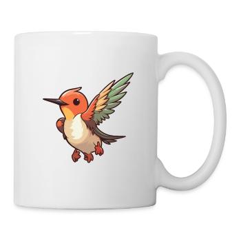 Hummingbird Cartoon Kawaii Aquarelle Illustration - Mug blanc - blanc - Droite