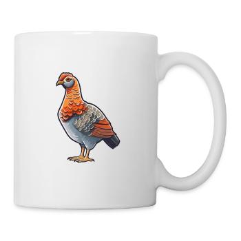 Auerhahn-Karikatur-Kawaii-Aquarell-Illustration - Tasse - Weiß - Rechts