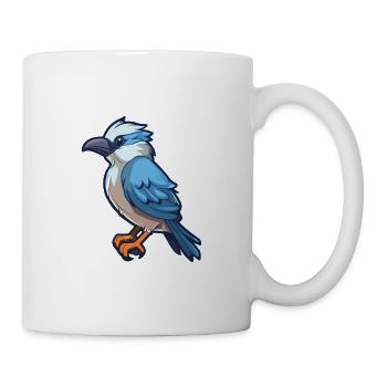 Jay Cartoon Kawaii Aquarellillustration - Tasse - Weiß - Rechts