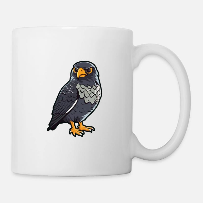 Nighthawk Cartoon Kawaii Aquarelle Illustration - Mug blanc - blanc