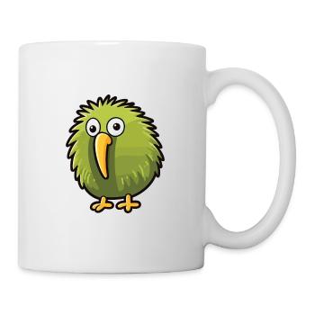 Kiwi-Vogel-Karikatur-Kawaii-Aquarell-Illustration - Tasse - Weiß - Rechts